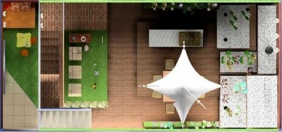 Jardín en casa adosada proyecto designers in-home decorador de interiores y diseño low cost DIHWEB.COM Proyecto diseño interior online por 99€