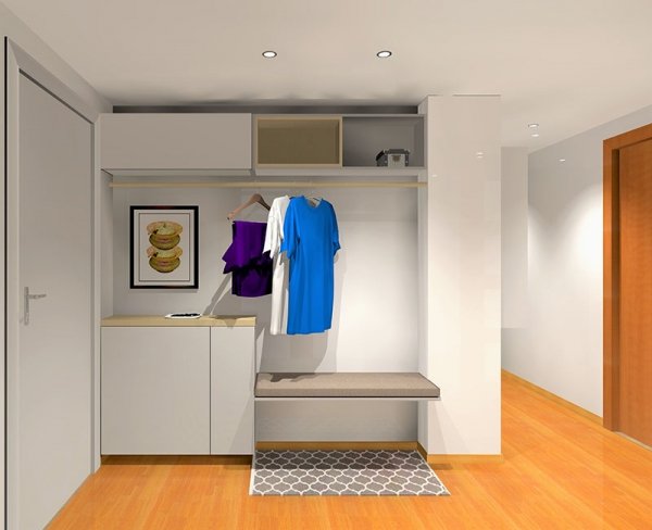 Recibidor compacto proyecto designers in-home decorador de interiores y diseño low cost DIHWEB.COM Proyecto diseño interior online por 99€ por espacio.