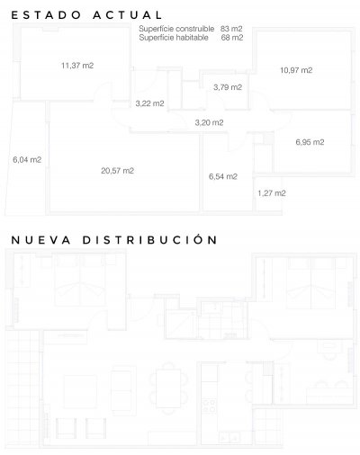 Reforma en Pardinyes proyecto designers in-home decorador de interiores y diseño low cost DIHWEB.COM Proyecto diseño interior online por 99€ por espacio.