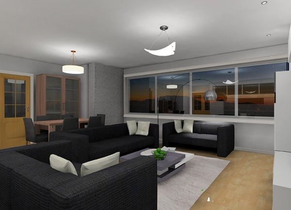 Proyecto decoración de interiores 3D para salón-comedor en Lleida. Un proyecto de Designers in-home para una familia joven con 3 hijos.