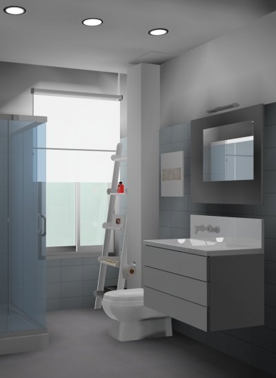 Cuarto de baño diseñado por Designers in-home , recuperación de un baño en un piso de los años 70's, queremos dar la sensación de amplitud