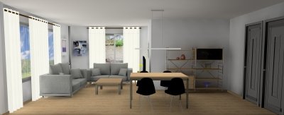 Diseño de salon con estilo industrial de Designers in-home para familia , la finalidad es la recuperación de un piso de los años 70's en buenas condiciones